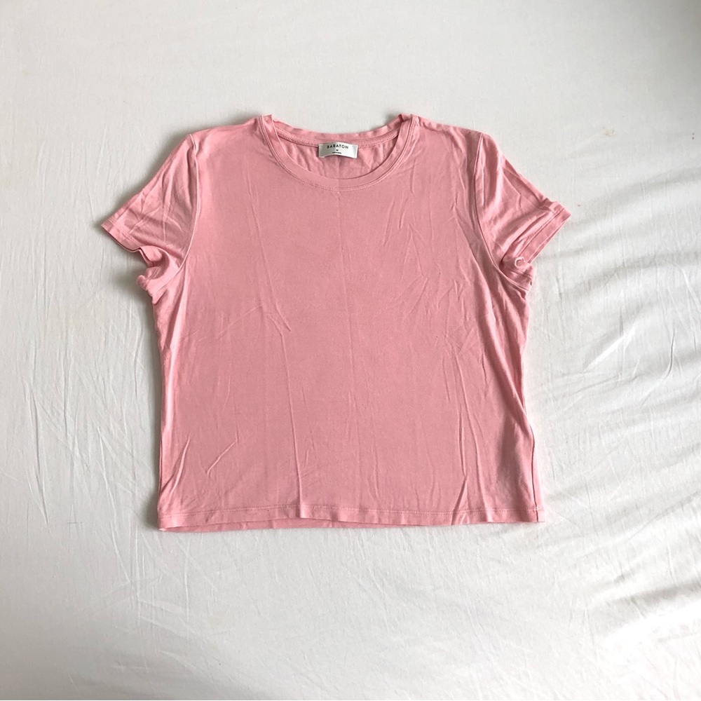 Aritzia Babaton Crewneck Tee - Soft Pink